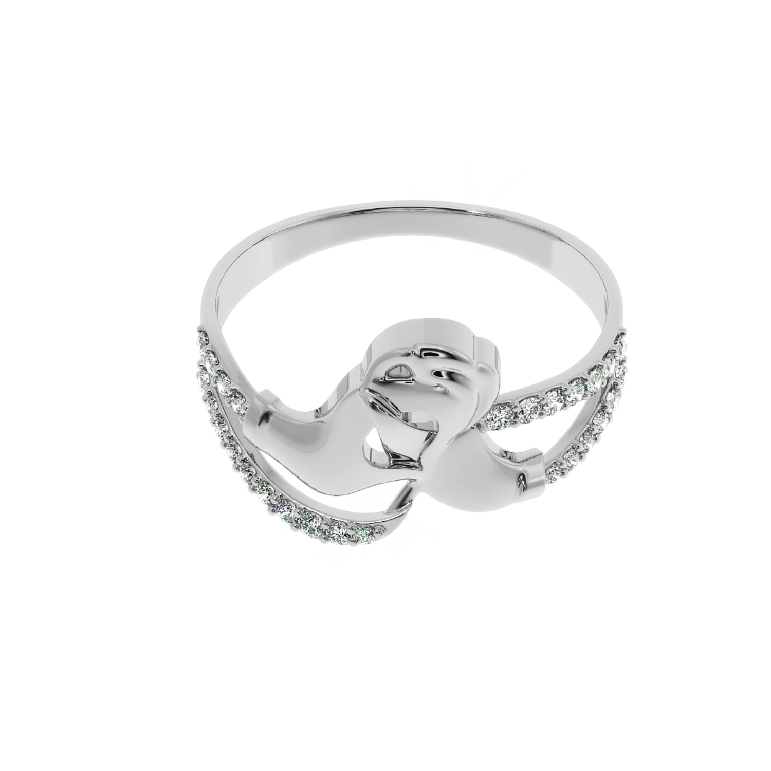 Solitairekart 14K Gold Couple Hands Lab Diamond Ring